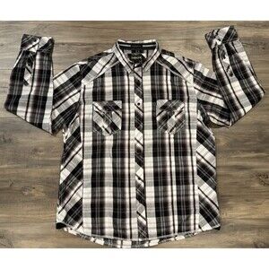 Helix Plaid Men's  Long Sleeve Snap Western Shirt Size XLarge Athletic Fit